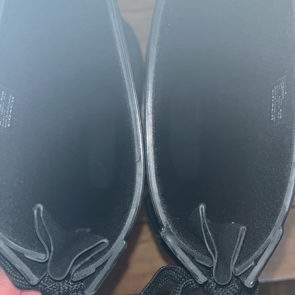 Coach Jacquard C Laced Up Back Bow Heeled Black Tall Rainboots Women's Size 6 - Picture 11 of 11